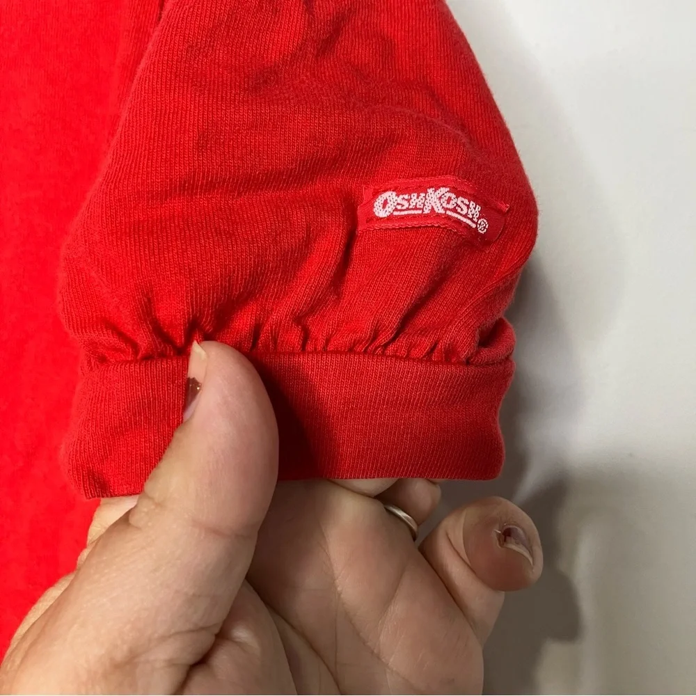 Vintage Osh Kosh B’gosh‎ red top white embroidered Peter Pan collar girls size 6